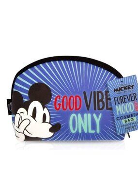 Mickey Mouse Good Vibes Only Cosmetic Bag Disney X Mad Beauty Forever Mood NWT